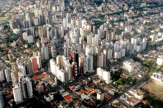 Centro de Curitiba visto de cima